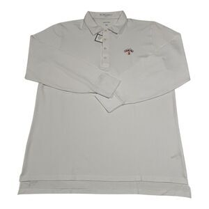 B. Draddy JACK POLO Shirt 1/4 Button Down Long Sleeve White‎ Size XL Style#BDL00
